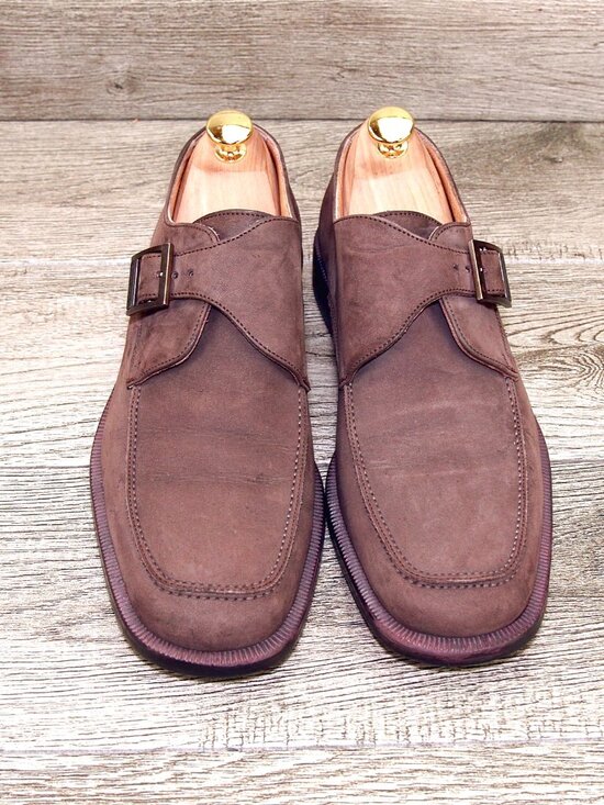 $850 BALLY Italy Tanagro Monkstrap 8.5 D Brown Nubuck Nordstrom * add $15 Trees main image 12